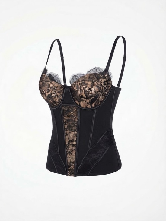 Victoria's Secret Other - Victoria's Secret Black & Nude Lace Corset Bustier 36C